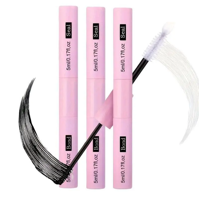 Lash Bond And Seal Waterproof 10ML Bond And Seal Lash Glue Long Lasting Lash Cluster Glue Black Lash Bond DIY Lash Bond And Seal For Beginner Eyelash Bond And Seal