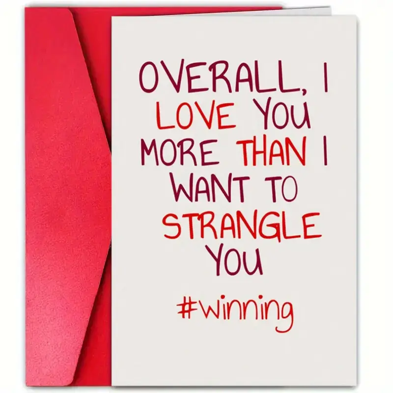 1pc Funny Greeting Card, Positive Message Card, Suitable For Birthday, Back To School, Anniversary, Christmas, Valentine's Day Gift, Ideal For Partner, Friend, Family, Lover, Him Or Her
