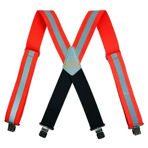 MELOTOUGH Men's Industrial Strength Suspenders Partial Elastic Tradesperson's Suspenders 2 inch Wide Tool Belt Suspenders