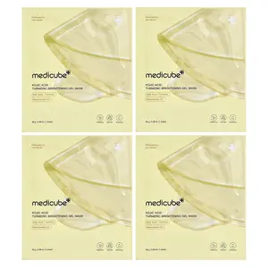 Medicube Kojic Acid Turmeric Brightening Gel Beauty Mask, 4 Sheets, 0.98 oz (28 g) Each
