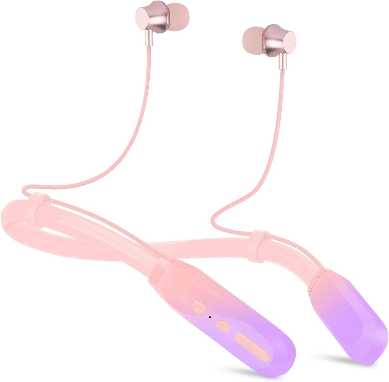 Balanced Armature Driver Neckband Headphones with Microphone, 200H Extra Long Playtime Stereo Audio Earbuds, Gym Headphones for Workout, Compatible with Android/MP3, Ideal for Anniversary Gifts (Purple), Alloy