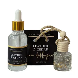 Leather and Cedar Car Diffuser With Refill