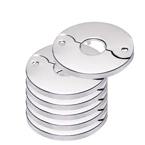 Avalon Floor and Ceiling Plate Cover Split Flange Fits 3/4" IPS Galvanized Pipe Chrome Finish Pack of 6 for Plumbing Installations