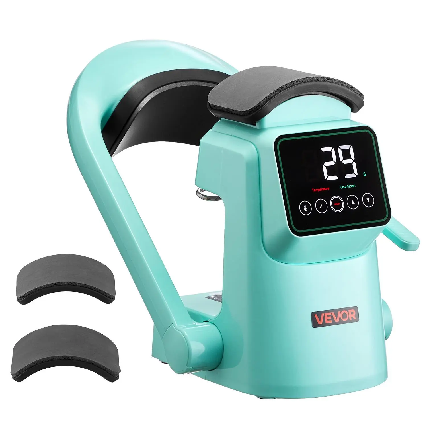 【Summerfinds】VEVOR Auto Hat Heat Press Machine,  , with 2pcs Interchangeable Platens, Automatic Open and Release, Touchscreen for Precise Time and Temperature Control, Heat Transfer Printing for Caps, Hats, Green