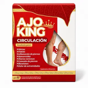 Ajo King Circulation Support Capsules – Garlic Extract Supplement for Vein Health, Blood Flow & Leg Comfort – 60 Capsules