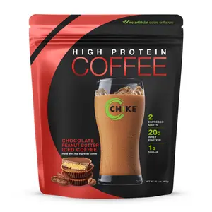 Chike Protein Iced Coffee Chocolate Peanut Butter Flavor 20g Whey Protein 2 Espresso Shots Low Sugar US Made High Protein Coffee