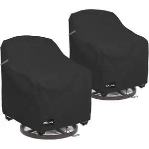 Swivel Patio Chair Covers 2 Pack,Waterproof Heavy Duty Outdoor Chair Covers,Patio Swivel Chair Covers for Outdoor Furniture (30 W x 34 D x 38.5 H inches)Black.