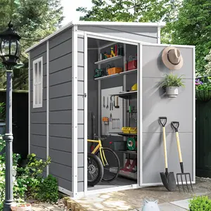 Yitahome 5x4 5x3 FT Outdoor Storage Shed with Reinforced Floor, All-Weather Resin Storage Shed with Lockable Door & Window, Waterproof Plastic Tool Storage for Garden, Backyard, Patio, Lawn