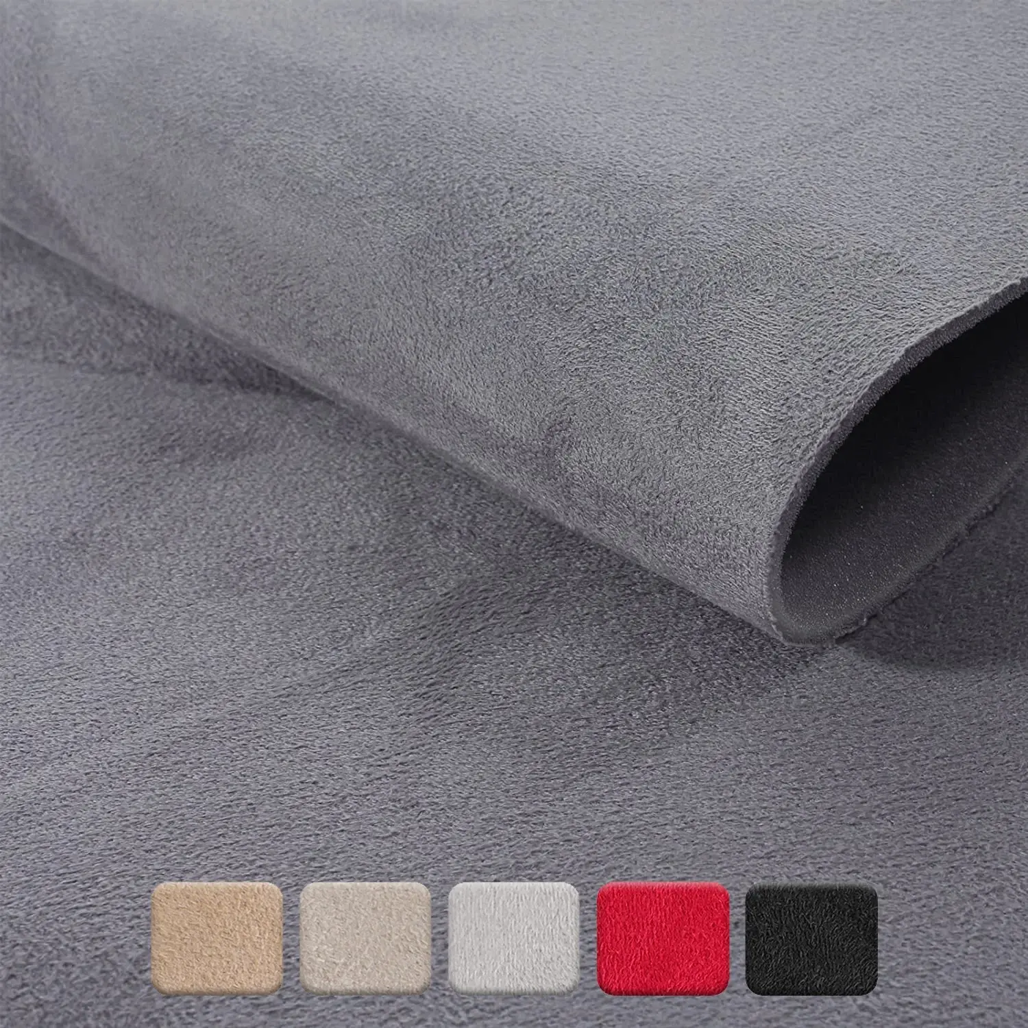 Suede Auto Headliner Fabric 60" W By the Yard With 1/8" Foam Backing, Soft Trimmable Car Roof Repair Replacement, DIY Roof Liner Upholstery Material for Auto Interior, Door Panels, RV, Trucks