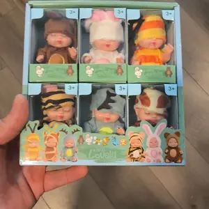 6 Counts/set Mini Animal & Insect-Shaped Cute Reborn Dolls, Sleeping Doll, Sleepy Doll, Children's Toy Gift Box #GLOBAL PICKS
