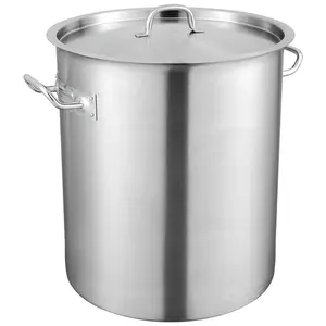 VEVOR Stainless Steel Stockpot,  42 Quart Large Cooking Pots, Multipurpose Cookware Sauce Pot with Lid & Handle, Heavy Duty Commercial Grade Stock Pot, Sanding Treatment, for Large Groups Events Silver