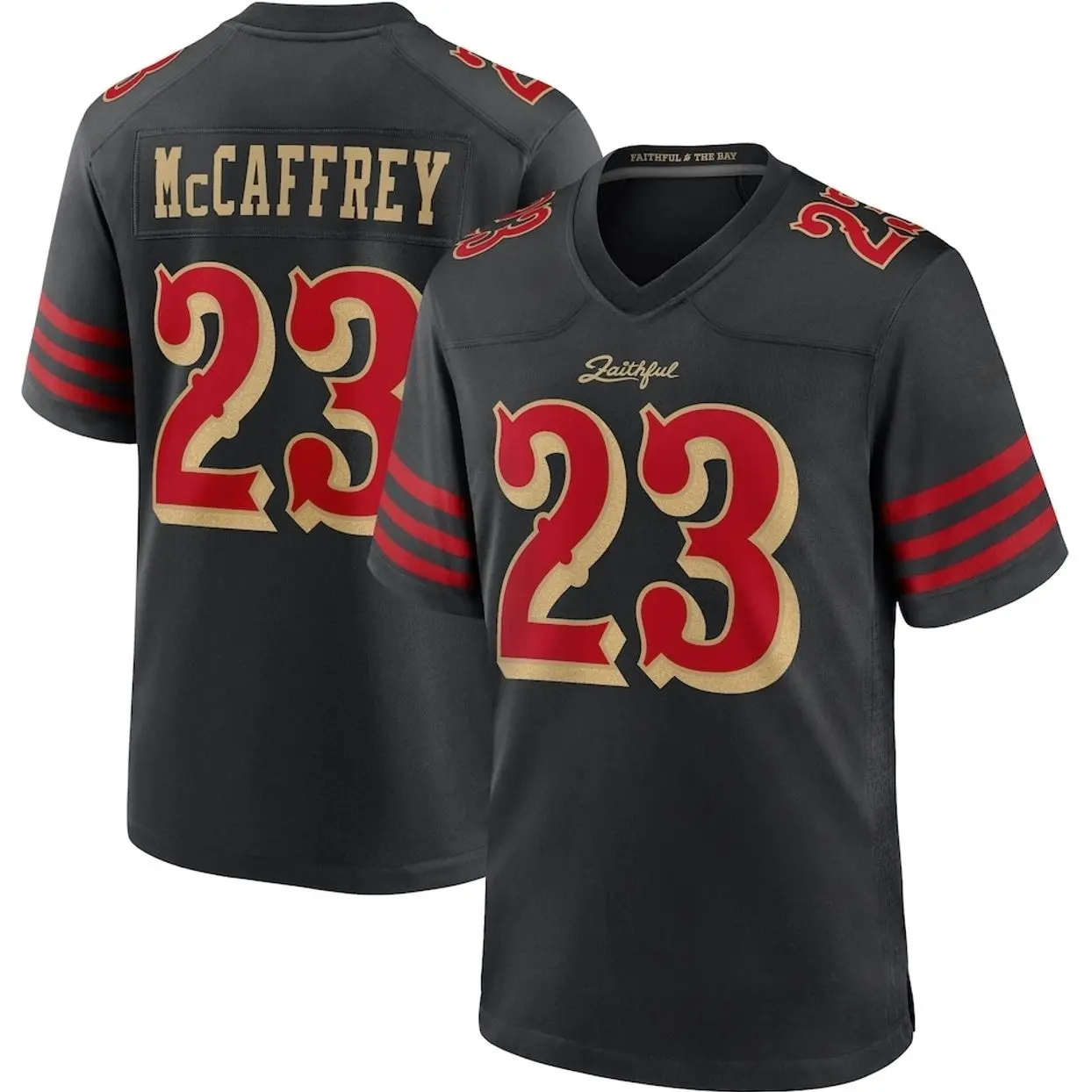Unisex Football inspired by McCaffrey 23 San Francisco 2025 Rivalries Collection Game Jersey - Black