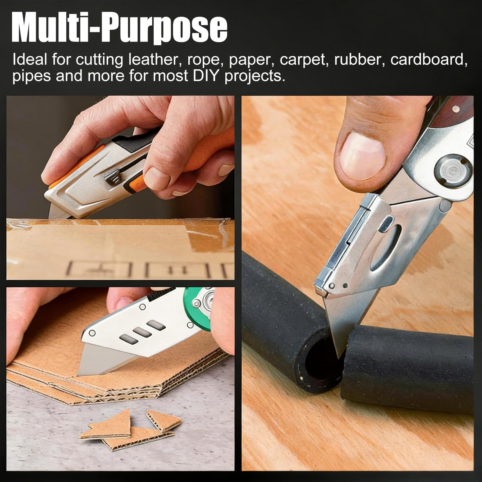 Heavy Duty SK5 Carbon Steel Utility Knife Blades | Maximum Durability for Tough Cutting Tasks | Upgraded Storage Dispenser Box | Fits All Major Retractable Box Cutters & Utility Knives