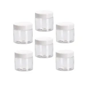 Transparent Plastic Cosmetic Container with Lid, 50ML Makeup Sample Jar for Eyeshadow and Lipstick, Essential Travel Storage Solution