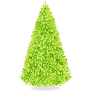 Best Choice Products Artificial Christmas Tree, Premium Unlit Pine Design, Dense Branches  w/Easy Assembly - Lime Green