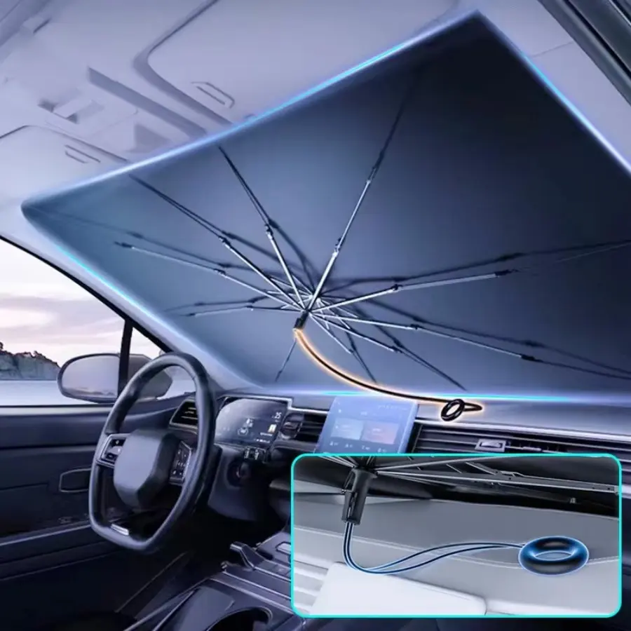 Car Front Window Sunshade Umbrella, Outdoor-Use Accessory, Instantly Reduces Interior Heat to Prevent Burnt Hands