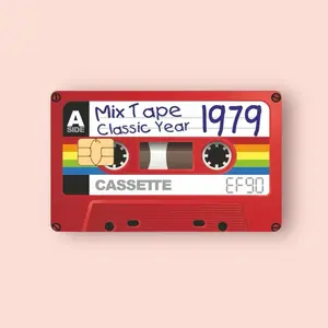 Retro Mixtape 1979 Credit Card Sticker Debit Skin Decal Cover Waterproof Vinyl Easy To Apply