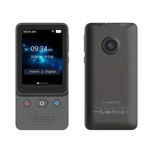 Portable language translation device, real-time voice translation for 138 languages, with high-definition touch screen, ideal for offline and photography, travel, learning, and business - student gift wireless black rechargeable audio digital product
