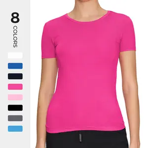 Underscrub Short Sleeve Women - Round Neck Scrubs Undershirt Soft Stretch T-Shirt Womenswear Summer Everyday Fit