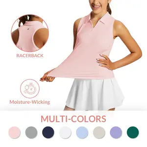 baleaf Women's Golf Shirts Tank Tops Sleeveless Tennis UPF 50+ Polo Racerback with Collar Athletic Tanks Quick Dry Golf Outfits Apparel