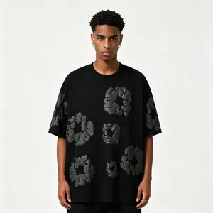 Denim Tears 2-piece short sleeve t-shirt + shorts set | 3D puff print oversized outfit | Streetwear daily summer casual outfit