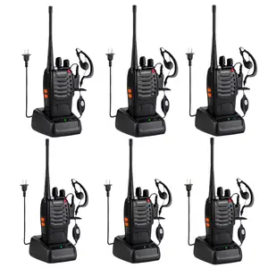 Baofeng 888s portable walkie talkie 1-3 km Long-Range two way Communication 16 Channels With Headset Can Illuminate Rechargeable Suitable for Team and Outdoor Travel (6 pack)