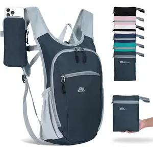 Hiking Backpack 10L/15L Small Daypack Lightweight Packable Travel Foldable Water Resistan for Women Men (Gray, 10L)