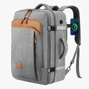 LUGGEX Expandable Carry On Travel Backpack 40L Fits 17.3'' Laptop Large Capacity for Men & Women Airline Approved Durable 600D Fabric Anti-Theft Design summervibes BPX-Core