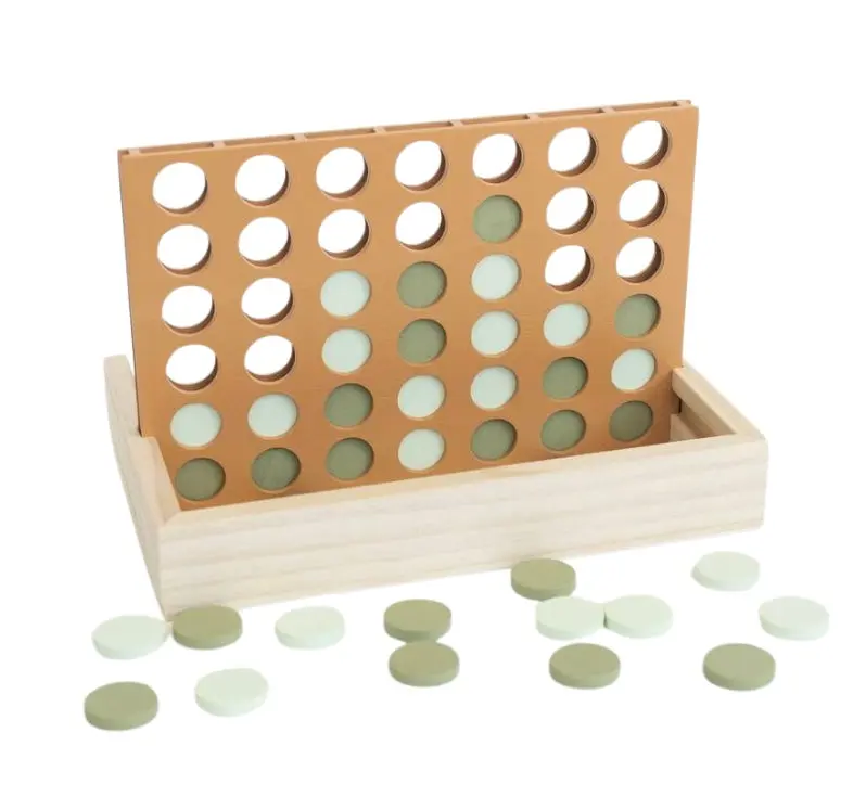 Wooden Four in a Row Tabletop Games Party Board Game