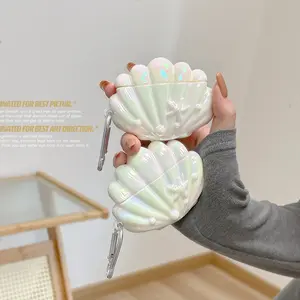 Sea Shell Design Electroplated Earphone Case for AirPods 4 & Pro2, Stylish Protection Fits AirPods 1-4/pro Models, Ideal Gift for Her, Audio