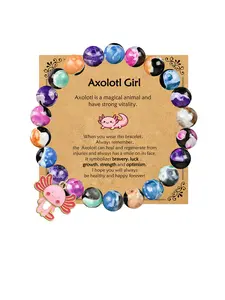 1PC Christmas Axolotl Charm Bracelet, Stocking Stuffer Gift for Mom Aunt Son Teacher Daughter Sister, Cute Animal Jewelry - Birthday Gift/Valentine's Day Gift - Cute Gift for Best Friend Friendship Gift - Anniversary Love Gift