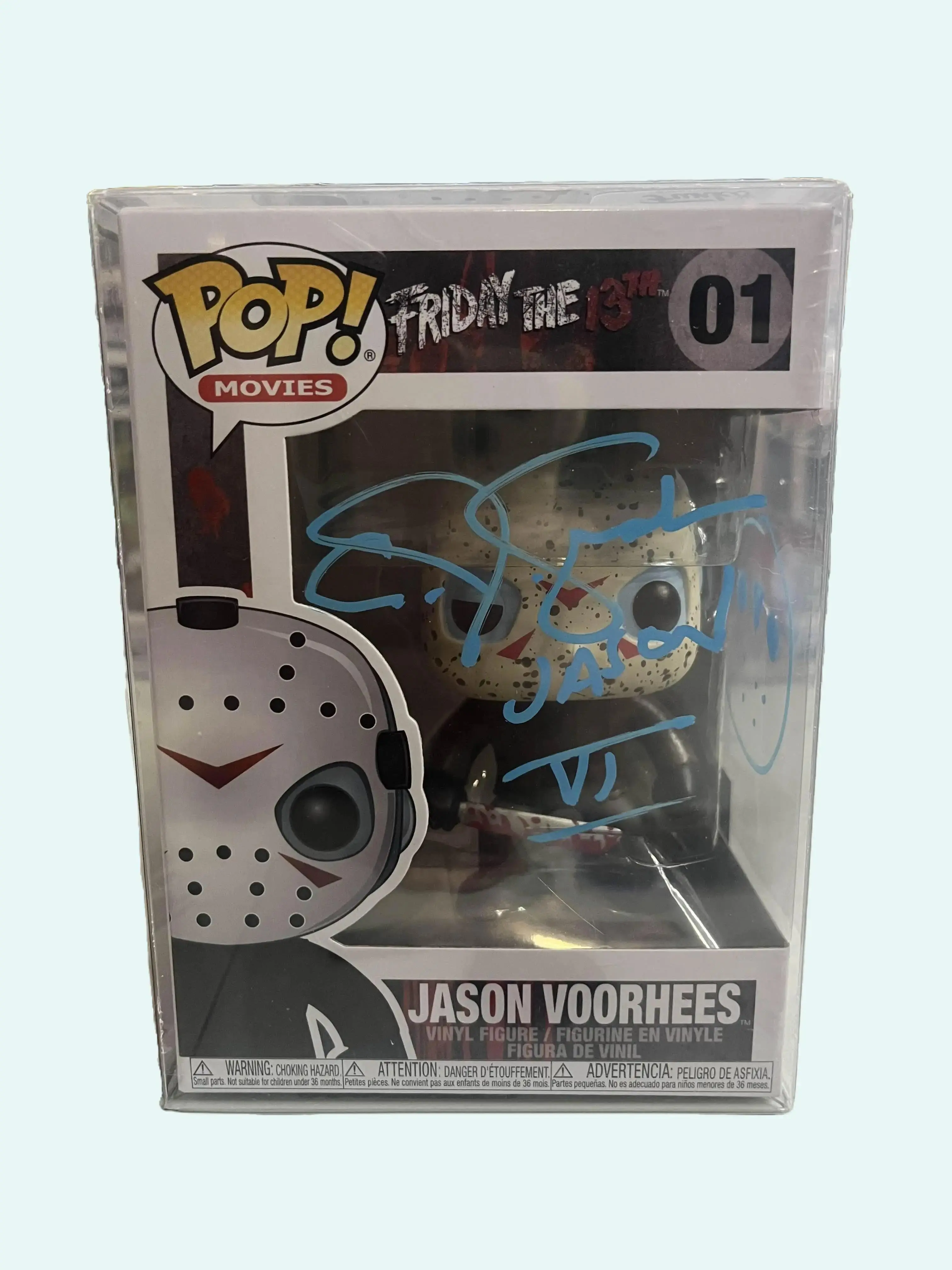 Funko Pop! Autographed Jason Voorhees 01 Signed By CJ Graham BLUE SIGNATURE WITH DOODLE