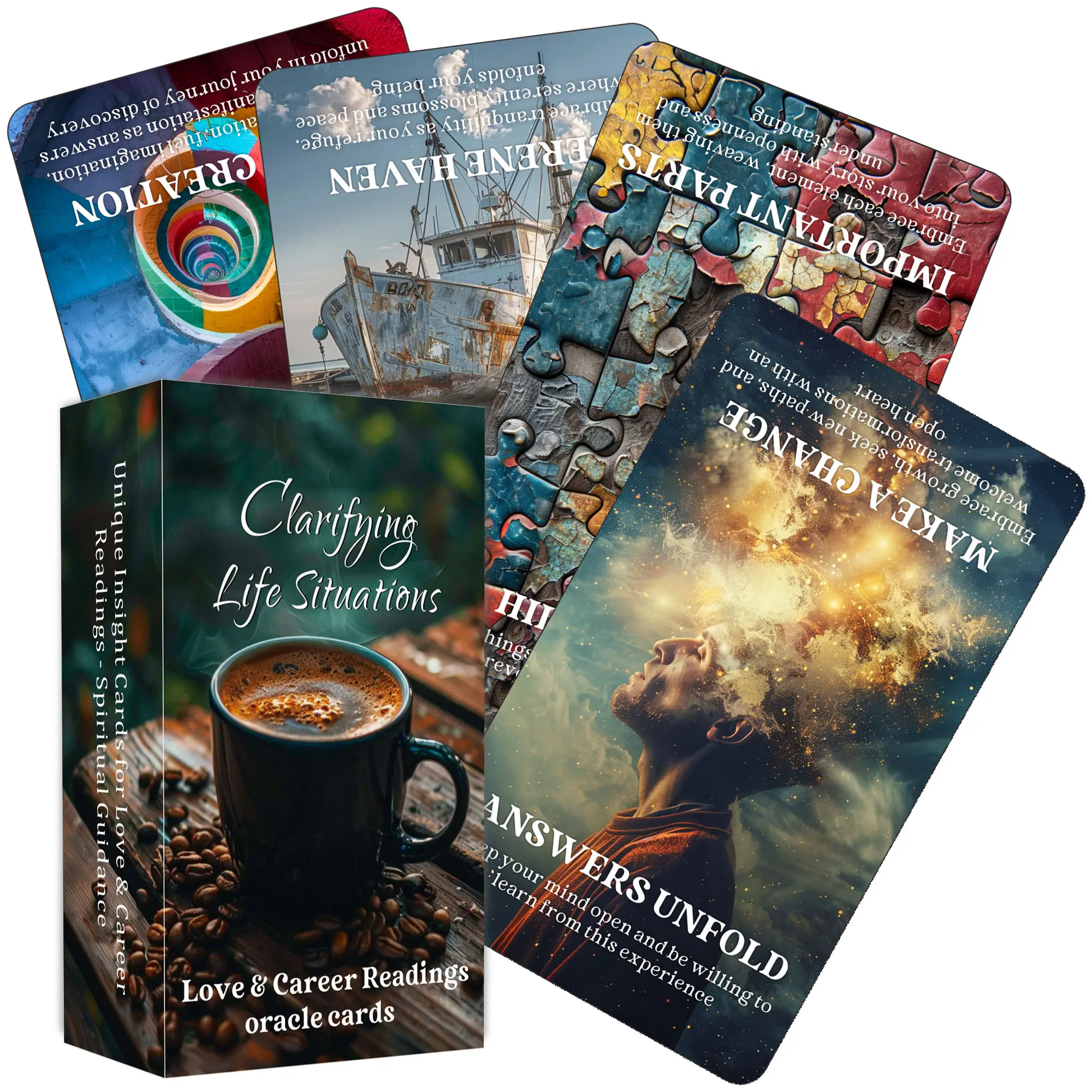 Clarifying Life Tarot Card Game, 1 Box Love & Career Reading Oracle Deck Card Game, No Manual, Card Game for Adults