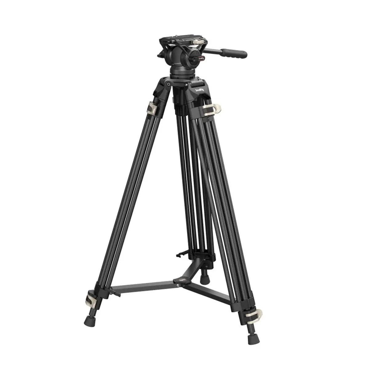SmallRig AD-01 3751B 3-Section Heavy-Duty Aluminum Tripod with Fluid Head, Bubble, Grip