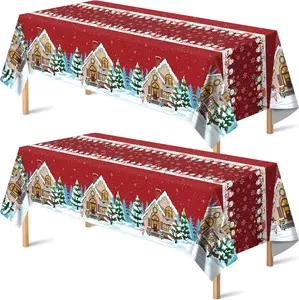 Christmas Party Decorations | Snowman Plastic Tablecloth for Christmas Decorations Indoor Outdoor Outside - Xmas Party Favors Supplies for Table Decor Backdrop Banner