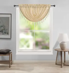 Margo Jacquard Waterfall Valance Room Decor Blinds Window Curtain