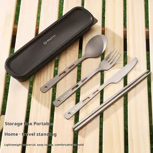 Outdoor Dining Set Four-Piece, Durable Outdoor Tableware, Portable Tableware Set, Perfect for Picnics & Camping, Easy-To-Carry Design, Ideal Gift Option