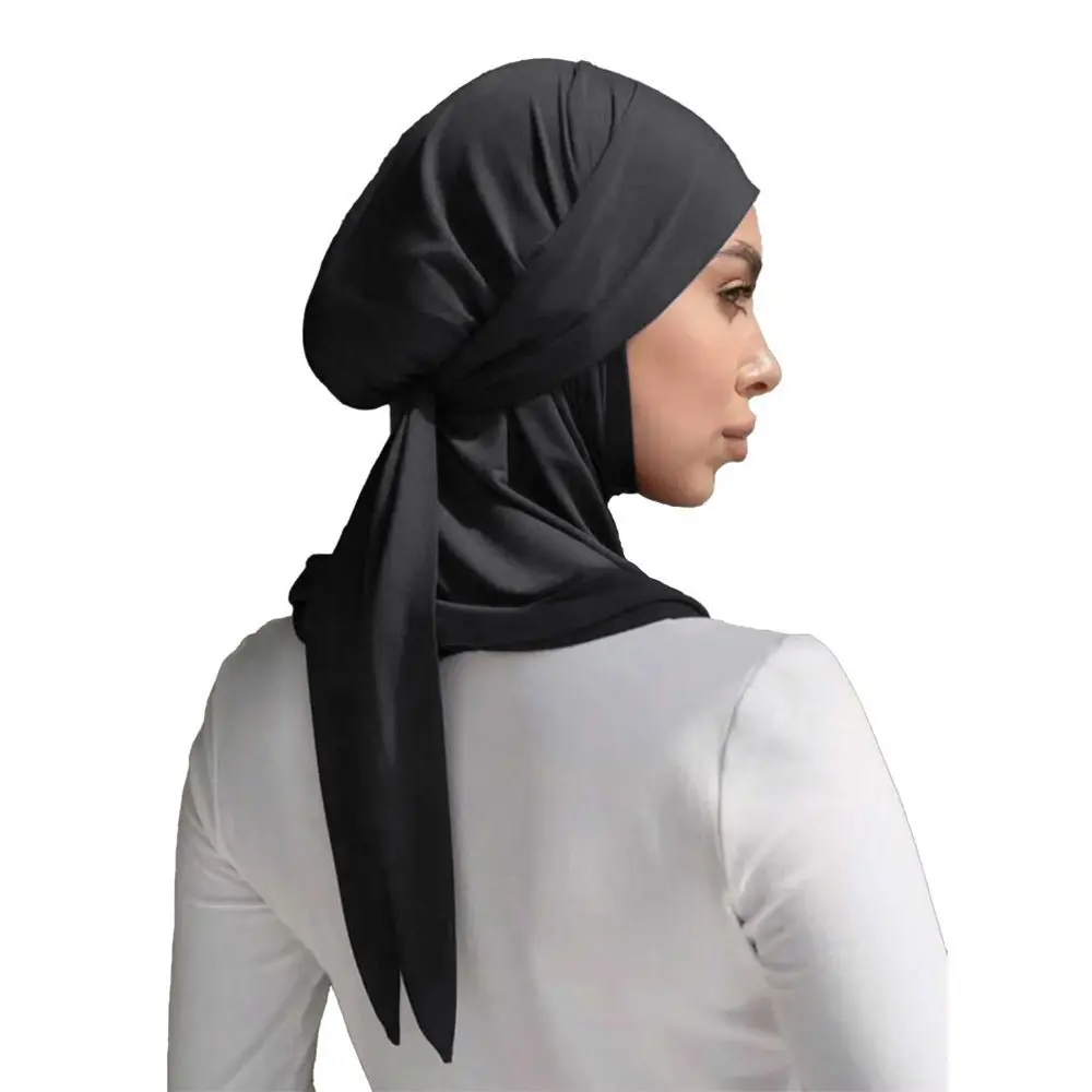 Women's Modest Casual Breathable Adjustable Hijab Undercap Underscarf with Ties - 1 Size Fit All Solid Universal Head Scarf for Autumn Daily Wear (MH157), Modesty, One Size Fit All