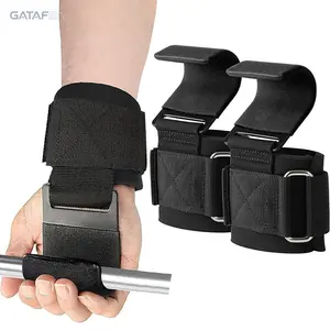 2pcs Gym Wrist Lifting Hooks Pull Up Assist Grip Hooks Comfort No Hand Strain Barbell Training Support Hooks Durable Fitness Assist Tool for Weightlifting Bodybuilding Home Gym Daily Workout