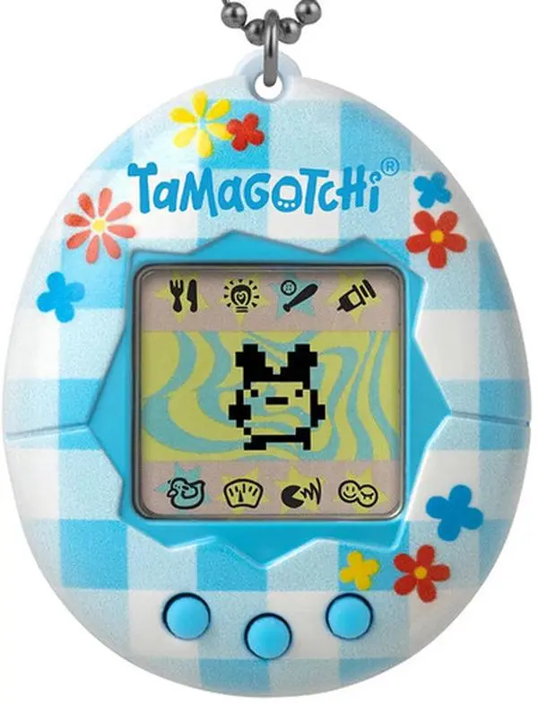 Tamagotchi Original Gen2 Flower Gingham (Updated Logo) Compact Handheld Digital Collectible Game with Button-Operated Shell [Collectibles Category]