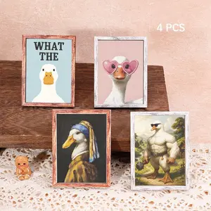 4 Fun Animal Refrigerator Magnets, Creative Duck Magnet, Mini Decorative Art, Home & Festival Decoration, Great Holiday Gift