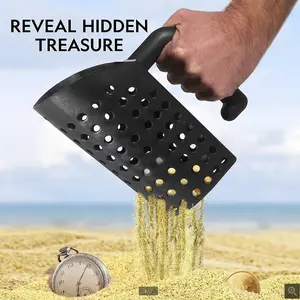 Metal Detecting Sand Scoop Shovel - Sturdy, Lightweight Beach Sifter Tool with Holes, Durable Digging Tool for Adults & Kids, Party Gift Essential for Treasure Hunting
