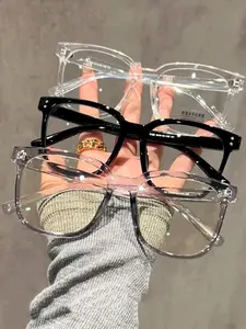 Simple Anti-blue Light Glasses, Basic Square Frame Fashion Eyeglasses for Women & Men, Fashion Eyeglasses for Work, Daily Clothing Decor, Stylish Square Frames