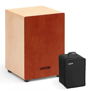 【Father's Day】VEVOR Cajon Box Drum, with Internal Guitar Strings, Lightweight Wooden Percussion Box, Portable Birch Wood Drum Musical Instrument with Travel Bag, for Beginners and Professionals, 12 x 12 x 17 in