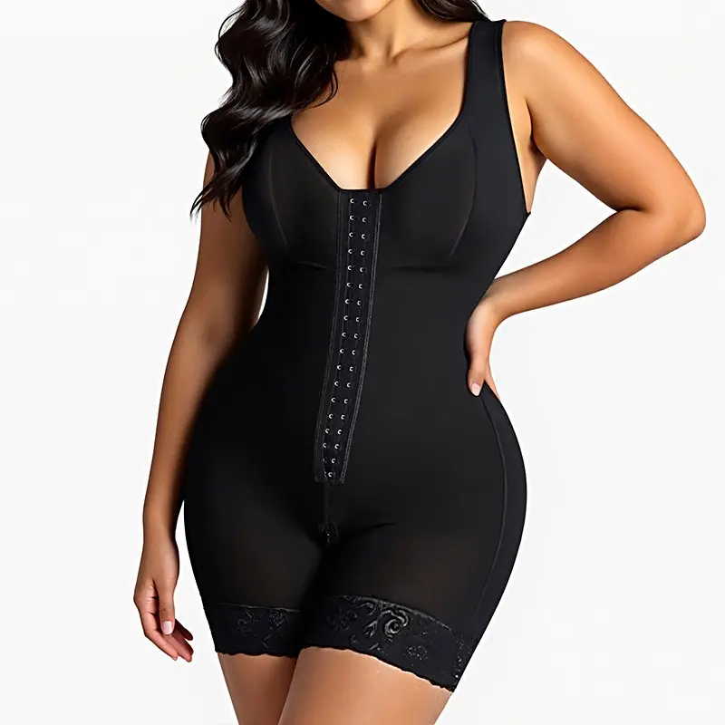 Women's Tummy Control Full Body Shapewear, High Waist Faja Bodysuit with Butt Lifter, Open Bust and Zipper Hooks for Hold, Shapewear Tummy Control, High Waist Shapewear
