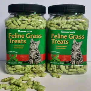 AegisBlend Natural Cat Grass Treats, Healthy Catnip Biscuits for Effective Hairball Control, Digestive Support & Dental Cleaning, Enriched with Vitamins & Wheatgrass, Great for Training & Picky Cats