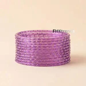 Raindrop Glass Bangles Set Indian 12 Pcs