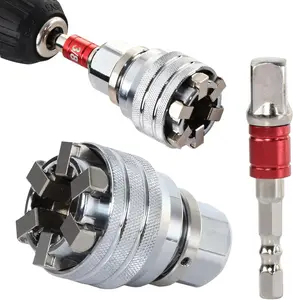 Adjustable Universal Socket Wrench, Multifunctional Sleeve, Multi-Function 10mm-19mm Universal Maintenance Socket for 3/8" Drive Ratchet Torque Wrench and Power Drill