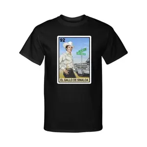 Cotton Chalino Sanchez 'El Gallo De Sinaloa' T-Shirt - Mexican Loteria Bingo Corrido Graphic Tee