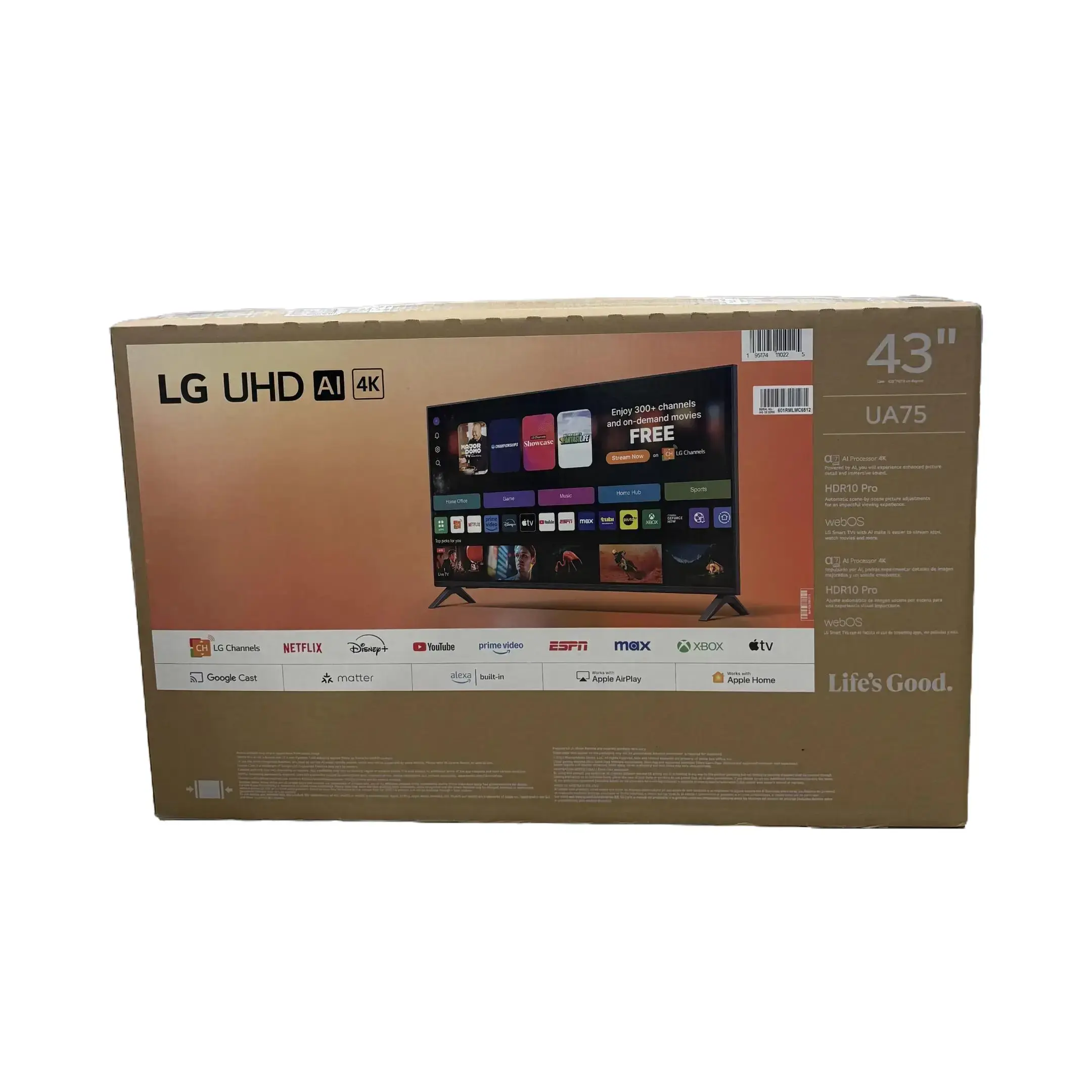 LG 43" 43UA7500ZUA 4K UHD UA75 AI Smart TV (2025) LG 43" 43UA7500ZUA 4K UHD UA75 AI Smart TV (2025)